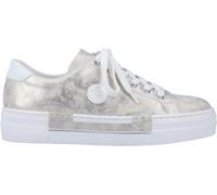 Rieker Sneaker 15744705-36 – Damen Grau (metallic) mit Plateausohle, Schnürschuh Gr. 36