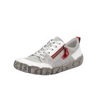 Rieker Damen Sneaker Low-Top Freizeit Halbschuh Slipper mit Reißverschluss L0302, Größe:41 EU, Farbe:Grau