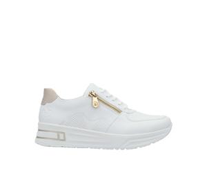 Rieker Damen Sneaker Low Weiß, Damen, Größe: 36, Material: Kunstleder/Textil