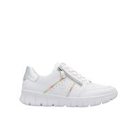 Rieker Damen Sneaker Low Weiß, Damen, Größe: 37, Material: Glattleder/Textil