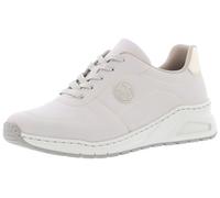 Rieker Damen Sneaker Low Beige, Damen, Größe: 37, Material: Kunstleder/Textil