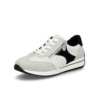 Sneaker RIEKER, Damen, Gr. 37, weiß kombiniert, Lederimitat, kontrastfarbene Details, Basic, Schuhe Sneaker, Schnürschuh, Halbschuh, Freizeitsneaker mit Kontrastdetails (31136168-37) weiß kombiniert