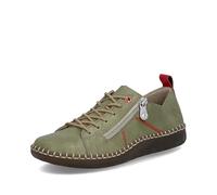 Rieker Damen Sneaker N2401, Frauen Schnürschuhe, lose Einlage,straßenschuhe,Strassenschuhe,Schnuerung,lace-up Shoes,Low-tie,grün (54),43 EU / 9 UK