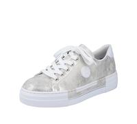 Rieker Sneaker N49W1-90 Damen Lederimitat metallic grau Gr. 41, gebraucht