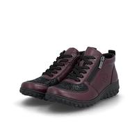 Sneakerboots RIEKER, Damen, Gr. 40, brombeere, schwarz, Lederimitat, sportlich, Schuhe, High Top Sneaker, Schnürboots, Stiefelette mit weichem Schaftrand (74403328-40) brombeere, schwarz