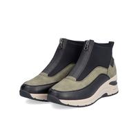 Rieker Damen-Stiefelette Schwarz-Grün-Beige 38