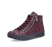 Schnürboots RIEKER, Damen, Gr. 42, rot, Lederimitat, Schuhe Schnürboots, High Top-Sneaker, Herbstschuh mit dezenten Ziernähten (76340729-42) rot