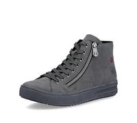 Schnürboots RIEKER, Damen, Gr. 37, grau, Lederimitat, Schuhe Schnürboots, High Top-Sneaker, Herbstschuh mit dezenten Ziernähten (81618551-37) grau