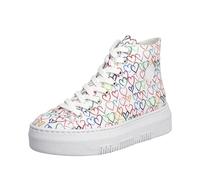 Rieker -Damen-Sneaker Herzchen-Muster Weiß-Mehrfarbig multicolor43