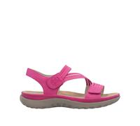 Rieker Riemchensandale 64870 – Keilabsatz, mit Gummizügen – Pink (Fuchsia) Damen Gr. 39
