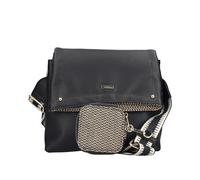 Schultertasche RIEKER, Damen, Gr. B/H/T: 25cm x 20cm x 9cm, schwarz, Lederimitat, kontrastfarbene Details, Taschen, Umhängetasche, Damen-Tasche mit abnehmbarem Täschchen (97619642-0) schwarz
