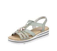Rieker Damen Sandalette V0245 Grün Größe 38