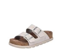 Pantolette RIEKER, Damen, Gr. 42, grau, Glattleder, unifarben, Basic, Schuhe Pantolette, Hausschuh, Sommerschuh, Strandschuh, Zweischnaller mit Softfußbett (78023439-42) grau
