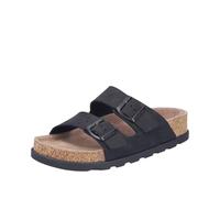 Pantolette RIEKER, Damen, Gr. 41, schwarz, Veloursleder, unifarben, Basic, Schuhe Pantolette, Hausschuh, Sommerschuh, Strandschuh, Zweischnaller mit Softfußbett (69233755-41) schwarz