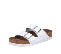 Pantolette RIEKER, Herren, Gr. 42, weiß, Glattleder, unifarben, Basic, Schuhe Pantolette, Hausschuh, Sommerschuh, Strandschuh, Zweischnaller mit Softfußbett (52597331-42) weiß