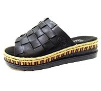 Rieker Damen Plateau Keilabsatz Pantoletten V7988, Größe:41 EU, Farbe:Schwarz