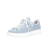 Plateausneaker RIEKER SPORT, Damen, Gr. 37, hellblau, Textil, unifarben, Schuhe Plateausneaker, Slip-on Sneaker, Halbschuh, Freizeitsneaker mit aufgesetzter Schnürung (73854107-37) hellblau