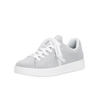 Plateausneaker RIEKER SPORT, Damen, Gr. 42, grau, Textil, unifarben, Schuhe Plateausneaker, Slip-on Sneaker, Halbschuh, Freizeitsneaker mit aufgesetzter Schnürung (50228117-42) grau