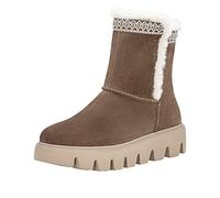 Stiefelette RIEKER "Rieker Stiefelette Leder", Damen, Gr. 39, braun (dunkelbraun), Leder, Schuhe Stiefelette (94867954-39) dunkelbraun