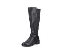 Stiefel RIEKER, Damen, Gr. 40, Normalschaft, schwarz, Elastischer Einsatz, Lederimitat, unifarben, Schuhe, Langschaftstiefel, Stretchstiefel mit herausnehmbarer Innensohle (51031710-40) schwarz