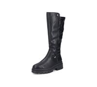 Winterstiefel RIEKER, Damen, Gr. 39, Normalschaft, schwarz, Lederimitat, Schuhe, Langschaftstiefel, Plateaustiefel mit Stretch am Schaft, TEX-Membrane, Topseller (46836643-39) schwarz