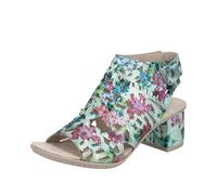 Sandalette RIEKER, Damen, Gr. 37, mint multicolor, Lederimitat, Reptilienprägung, geblümt, Schuhe Sandalette, Sommerschuh, Sandale, Blockabsatz, mit modischer Schaftgestaltung (60326622-37) mint multi