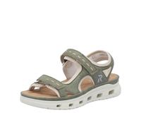 Rieker Damen Trekking Sandalen 64066, Frauen Sandalen,Outdoorsandalen,sportsandalen,Sommerschuhe,Freizeitschuhe,grün Kombi (52),37 EU / 4 UK