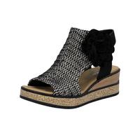 Keilsandalette RIEKER "Rieker Sandalen Textil", Damen, Gr. 41, schwarz, Textil, Schuhe (64293012-41) schwarz