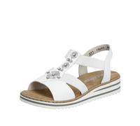 Rieker Damen Riemchensandalen V0687, Frauen Sandalen,Freizeitschuhe,offene Schuhe,Strandschuhe,Sandaletten,Sommersandalen,Weiss (80),41 EU / 7.5 UK