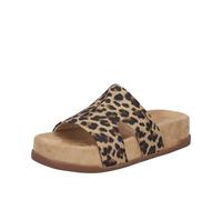 Pantolette RIEKER, Herren, Gr. 40, beige, kombiniert, Lederimitat, Schuhe Pantolette, Sommerschuh, Strandschuh, Urlaubsschuh in Leo-Optik (78531943-40) beige, kombiniert