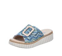 Rieker Damen Sandalen 69253 – klassisch, offen – blau-multi – Gr. 40 (EU/UK 6.5)