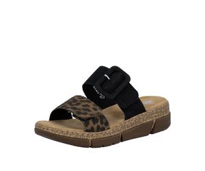 Rieker Damenschuhe Klassische Pantoletten braun/schwarz braun/schwarz - Gr. - 38