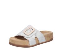 Rieker Pantolette Damen Lederimitat metallic silber Gr. 40 mit Klettriemchen (86817467-40)
