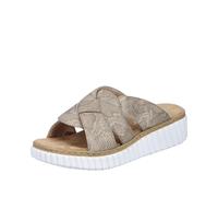 Rieker Damenschuhe Klassische Pantoletten lehm-metallic lehm-metallic - Gr. - 42