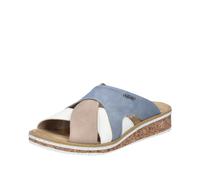 Rieker Damenschuhe Klassische Pantoletten nude/offwhite/blue offwhite/blue - Gr. - 39