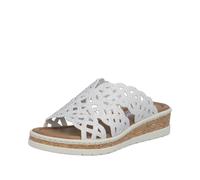 Rieker Pantolette Herren 77761323-40 Weiß Lederimitat Keilabsatz mit Glitzersteinen Gr. 40