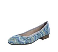 Ballerina RIEKER, Damen, Gr. 38, bunt (blau multi), Bast, Lederimitat, klassisch, Schuhe, Slipper, Schlupfschuh, Pumps mit weicher Innensohle (41882122-38) blau multi