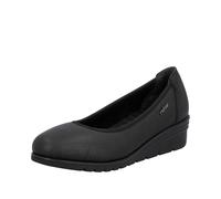 Keilpumps RIEKER, Damen, Gr. 41, schwarz, Glattleder, unifarben, klassisch, Schuhe, Ballerina, Schlupfschuh, Slipper mit leichter Struktur im Obermaterial (77049027-41) schwarz