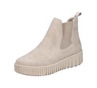 Rieker Damen Stiefelette Y6151-63 Lederimitat Reißverschluss Stretch hellbeige Gr. 39