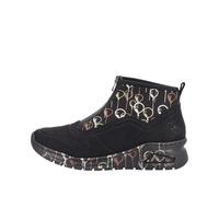 Rieker Damenschuhe Klassische Stiefeletten schwarz/schwarz-metallic schwarz/schwarz-metallic - Gr. - 39