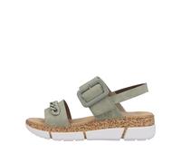 Rieker Damen Sandaletten V2350, Frauen Sandalen,Sommersandalen,bequem,Sommerschuhe,Freizeitschuhe,offene,Schuhe,Strandschuhe,grün (52),40 EU / 6.5 UK