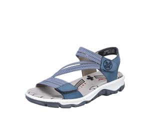 Rieker Damenschuhe Riemchensandalen royal/jeans-weiss jeans-weiss - Gr. - 41