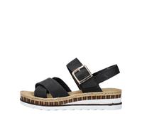 Rieker Damenschuhe Riemchensandalen Schwarz Schwarz - Gr. - 42