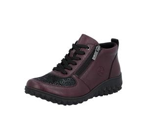 Rieker Damenschuhe Schnürstiefel brombeer/black-flower brombeer/black-flower - Gr. - 42
