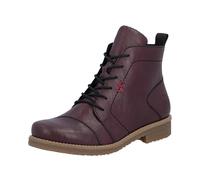 Schnürstiefelette RIEKER, Damen, Gr. 36, rot, Lederimitat, Schuhe Schnürstiefelette, Blockabsatz, Schnürboots mit modischen Ziernähten (27008018-36) rot