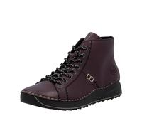 Schnürboots RIEKER, Damen, Gr. 38, lila (brombeere), Lederimitat, unifarben, Schuhe Schnürboots, Schnürstiefelette, High Top Sneaker, Plateauboots mit Profilsohle (33670802-38) brombeere