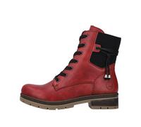 Rieker Stiefelette Y7431, gefüttert, Schnürstiefel, Rot/Schwarz Damen Gr. 36