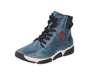 Rieker Damenschuhe Schnürstiefel petrol/wine/schwarz petrol/wine/schwarz - Gr. - 37