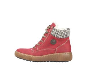 Rieker Damenschuhe Schnürstiefel rot/schwarz-kiesel rot/schwarz-kiesel - Gr. - 37