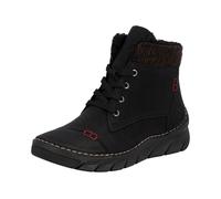 Winterboots RIEKER, Damen, Gr. 41, schwarz, braun, Nubuklederimitat, Textil, Schuhe, Schnürboots, Stiefelette, Casual-Boots mit softem Schaftrand, Topseller (83716039-41) schwarz, braun